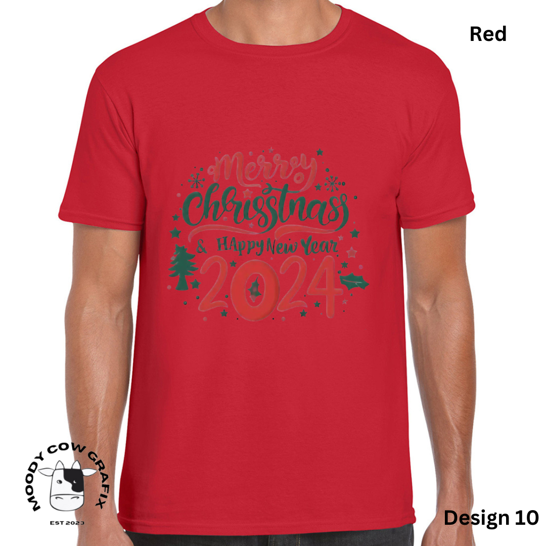 Custom Design Christmas T-Shirt - Multiple Designs