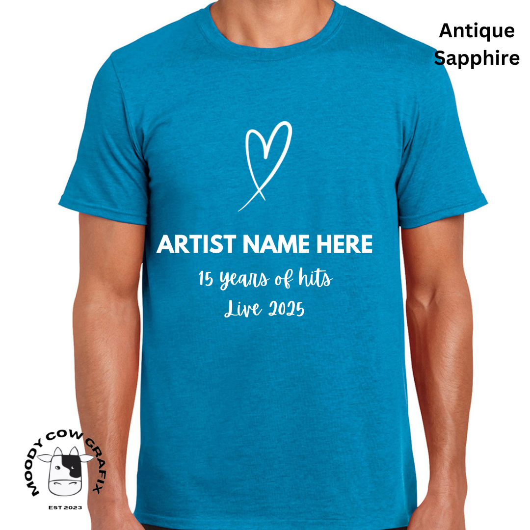 Custom Design -Unisex T-Shirt (Blue Colours) - 15 Years of Hits Live 2025