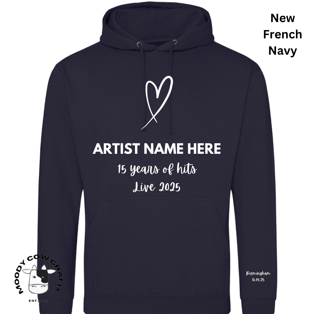 Custom Design Hoodie - 15 Years of Hits Live 2025 - Blues - Set 1 of 2