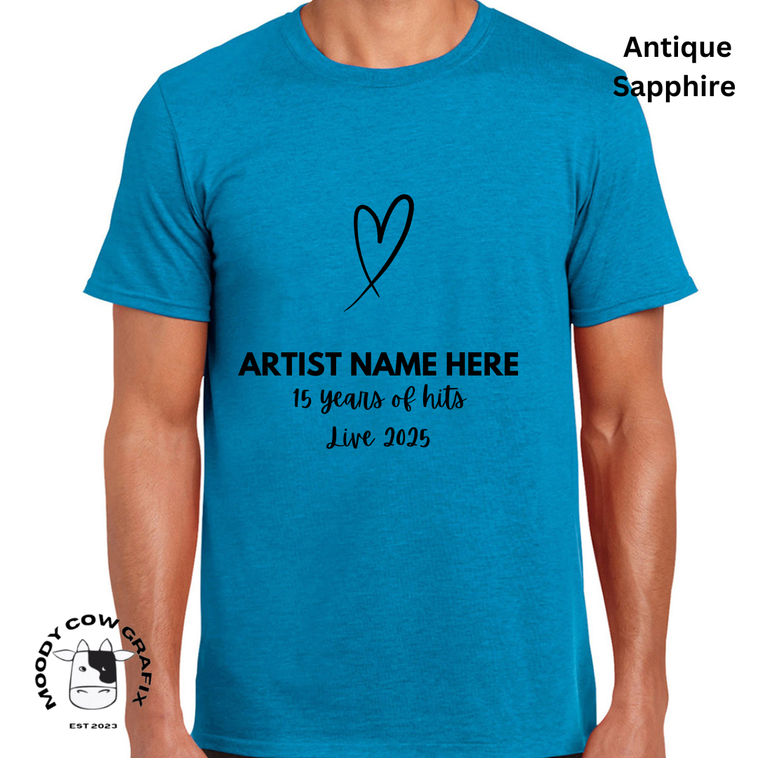 Custom Design -Unisex T-Shirt (Blue Colours) - 15 Years of Hits Live 2025