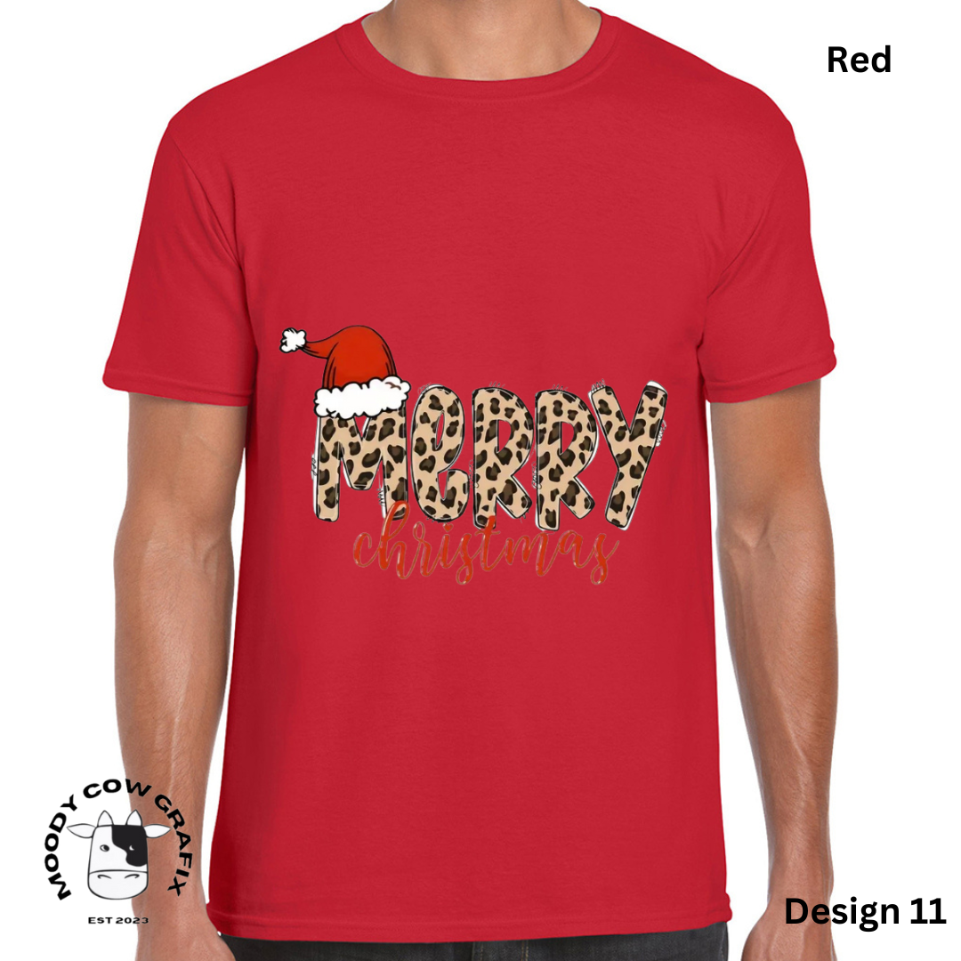 Custom Design Christmas T-Shirt - Multiple Designs