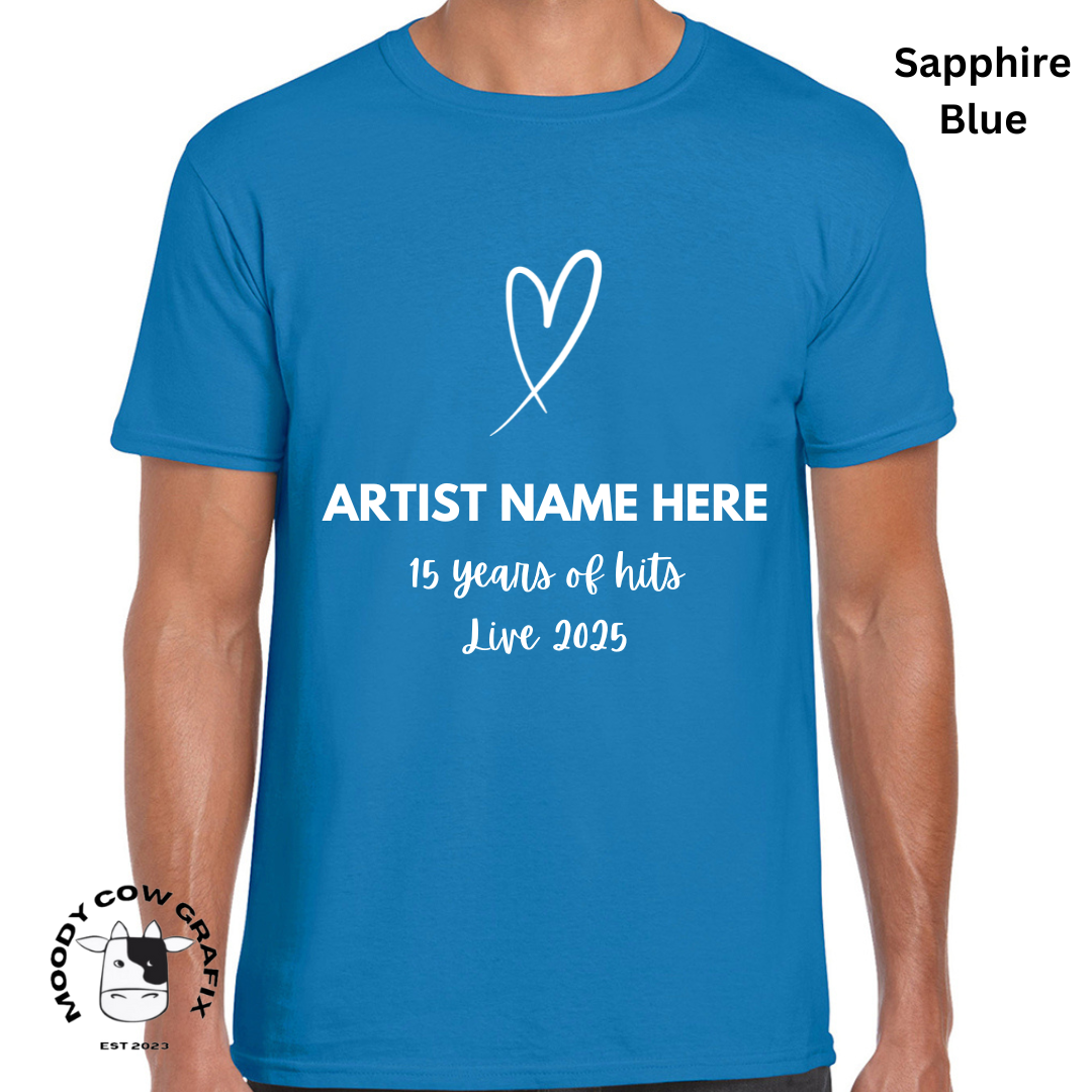 Custom Design -Unisex T-Shirt (Blue Colours) - 15 Years of Hits Live 2025