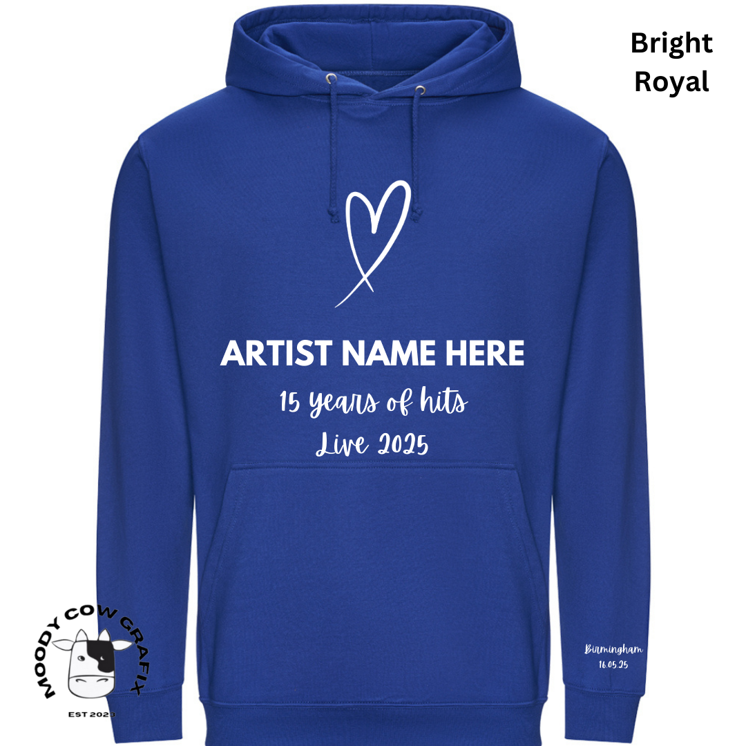 Custom Design Hoodie - 15 Years of Hits Live 2025 - Blues - Set 2 of 2