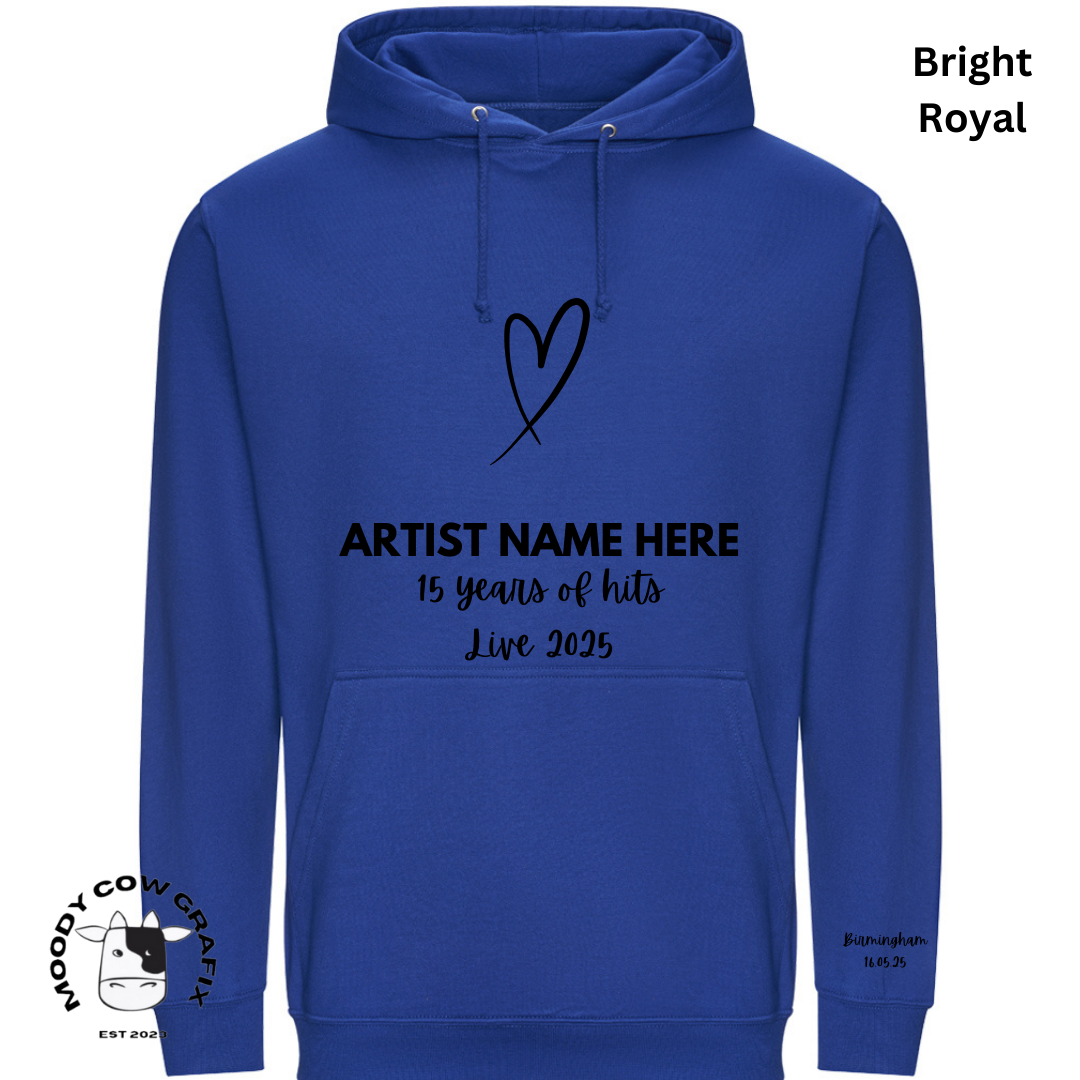 Custom Design Hoodie - 15 Years of Hits Live 2025 - Blues - Set 2 of 2