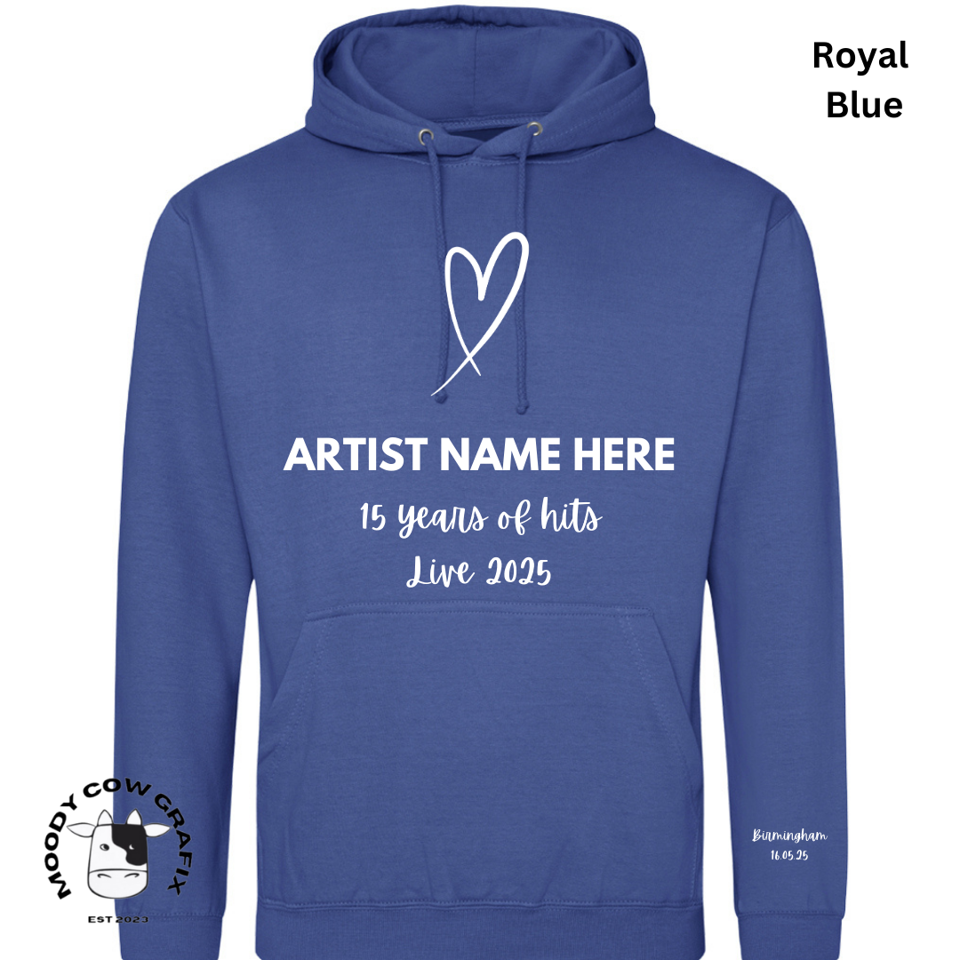 Custom Design Hoodie - 15 Years of Hits Live 2025 - Blues - Set 2 of 2