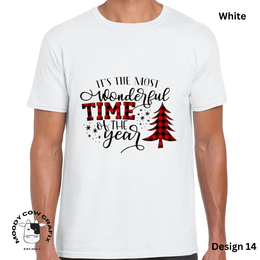 Custom Design Christmas T-Shirt - Multiple Designs