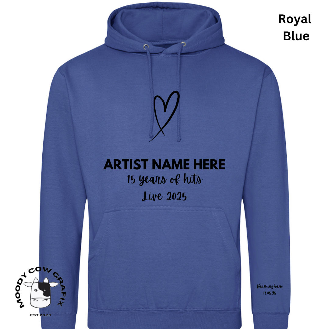 Custom Design Hoodie - 15 Years of Hits Live 2025 - Blues - Set 2 of 2