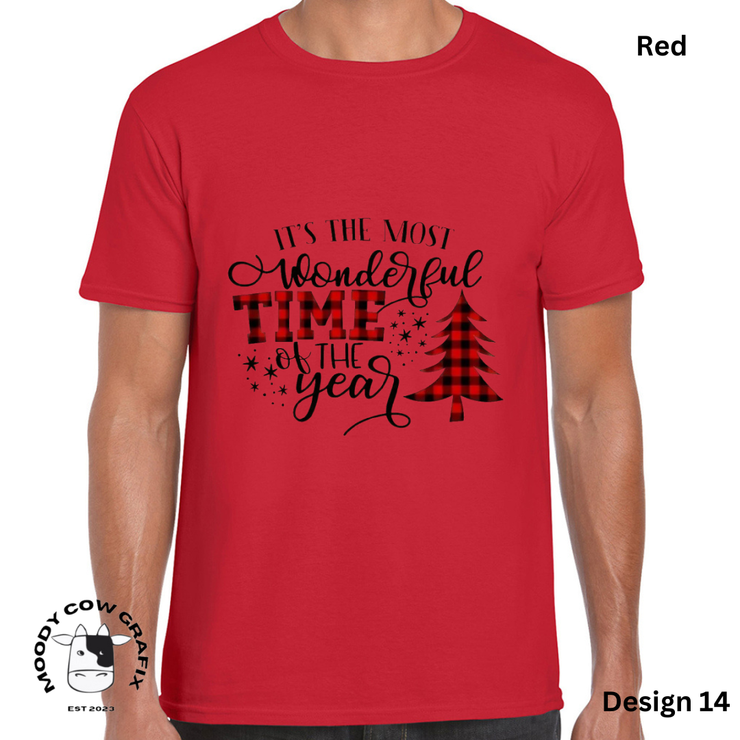 Custom Design Christmas T-Shirt - Multiple Designs