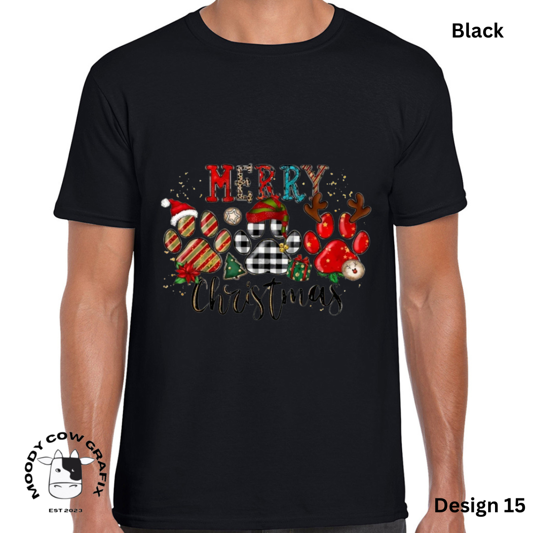 Custom Design Christmas T-Shirt - Multiple Designs