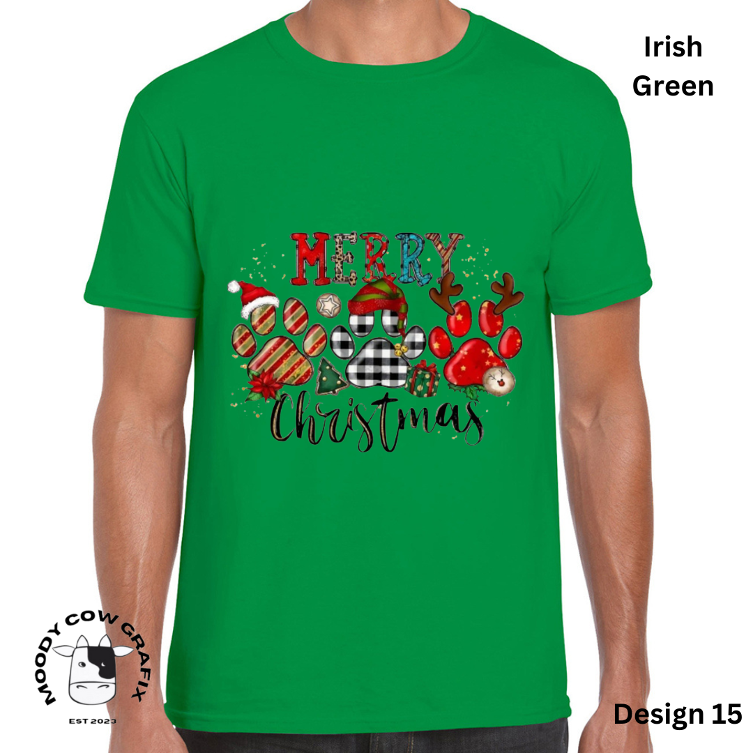 Custom Design Christmas T-Shirt - Multiple Designs