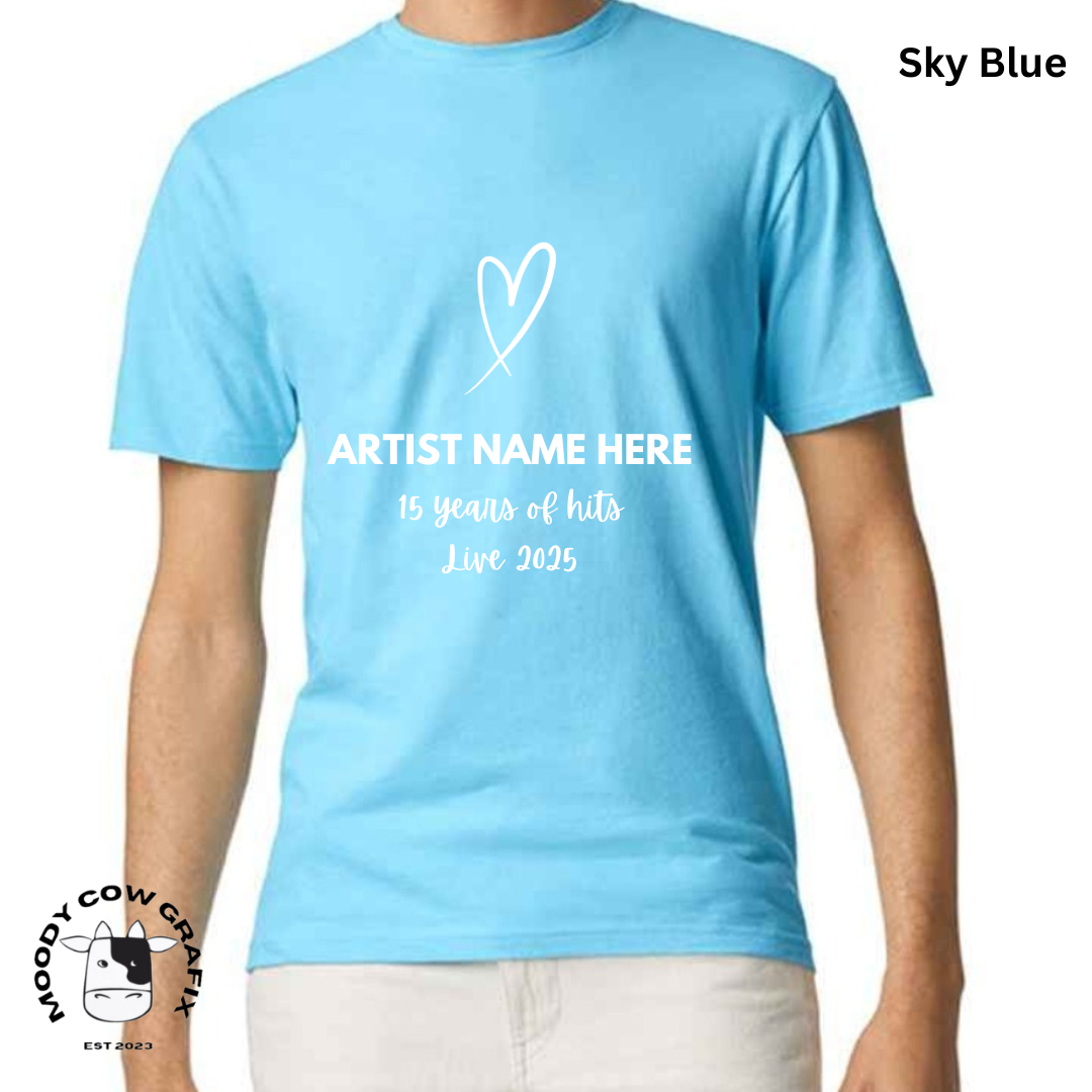 Custom Design -Unisex T-Shirt (Blue Colours) - 15 Years of Hits Live 2025