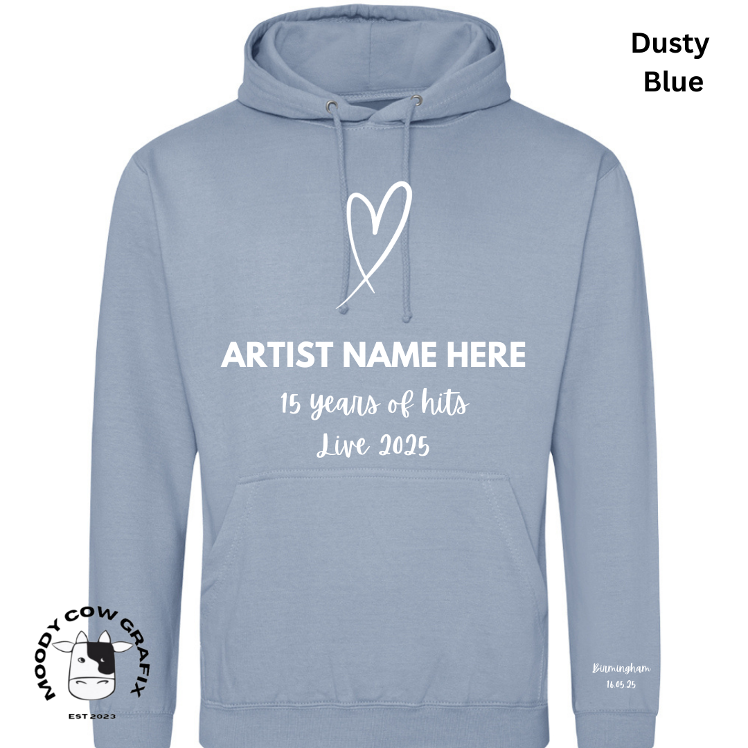 Custom Design Hoodie - 15 Years of Hits Live 2025 - Blues - Set 1 of 2