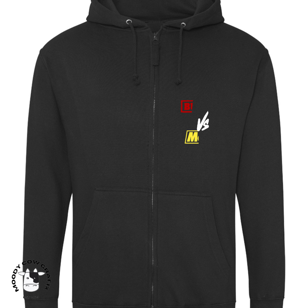 Custom design Zip up Hoodie - The ultimate face off.