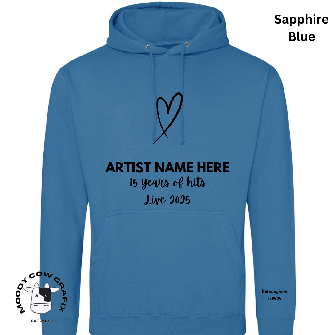 Custom Design Hoodie - 15 Years of Hits Live 2025 - Blues - Set 2 of 2