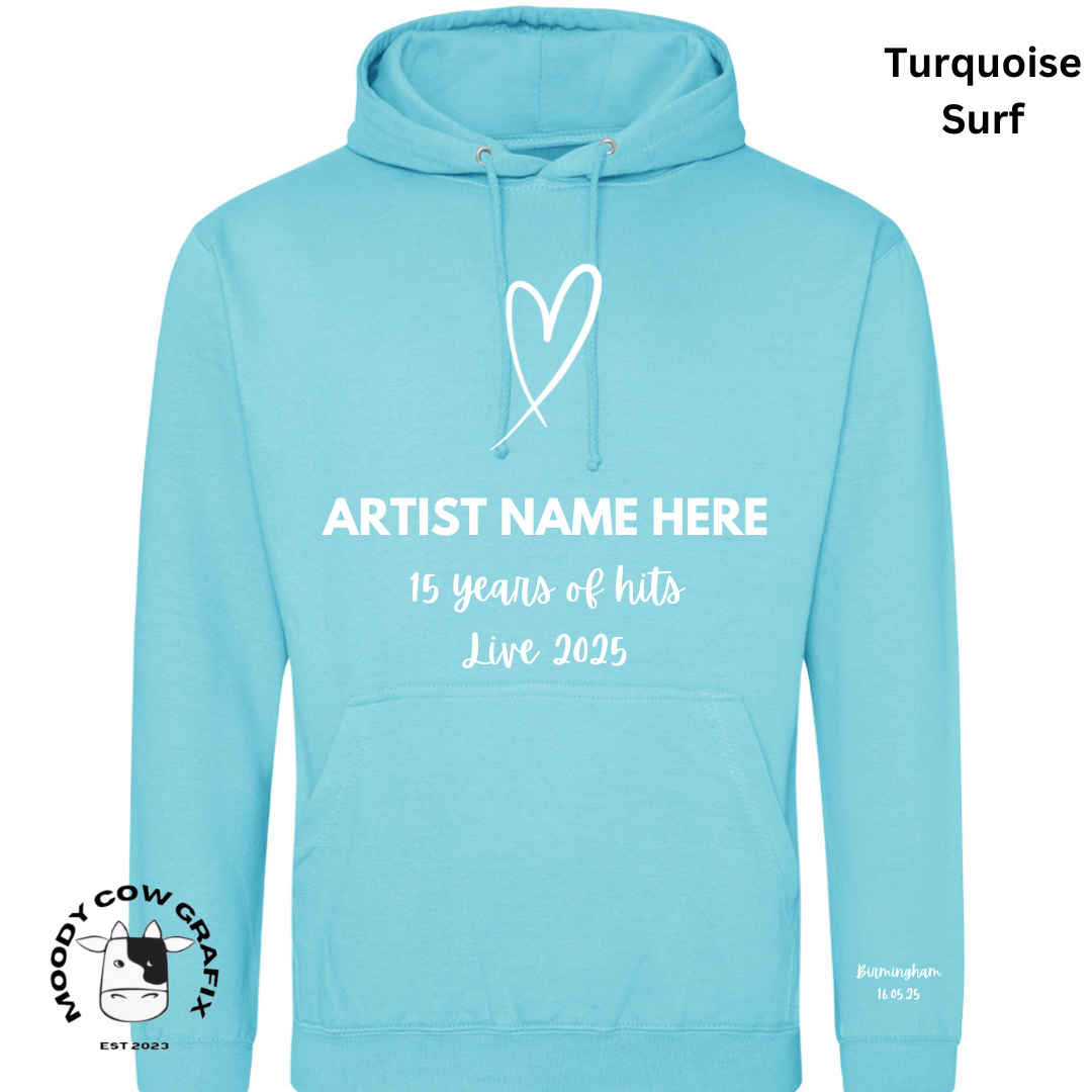 Custom Design Hoodie - 15 Years of Hits Live 2025 - Blues - Set 2 of 2