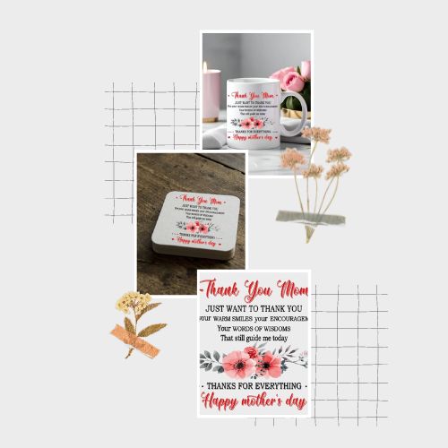 Mothers Day - Thank you Mom - Happy Mother's Day -  Mug, Coaster set