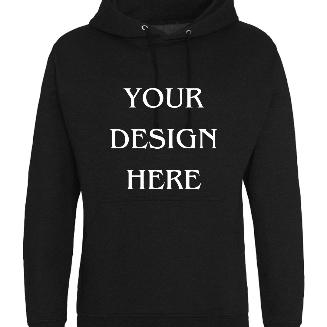 Personalised/ Custom Design Hoodie - Black, White - Adult Sizes