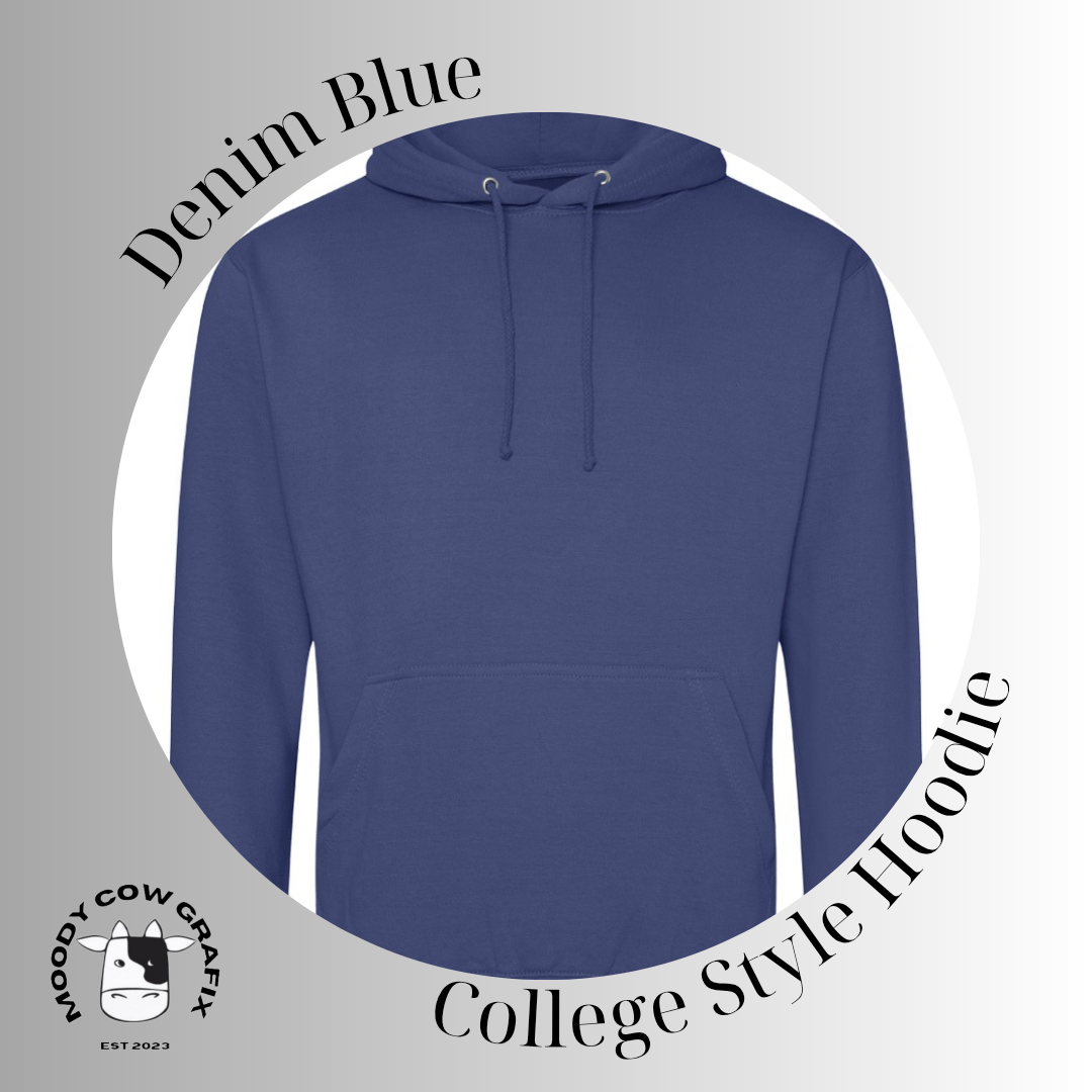 Custom Design Unisex College Style Hoodie - Two for the Road - Blue Hoodie - POY