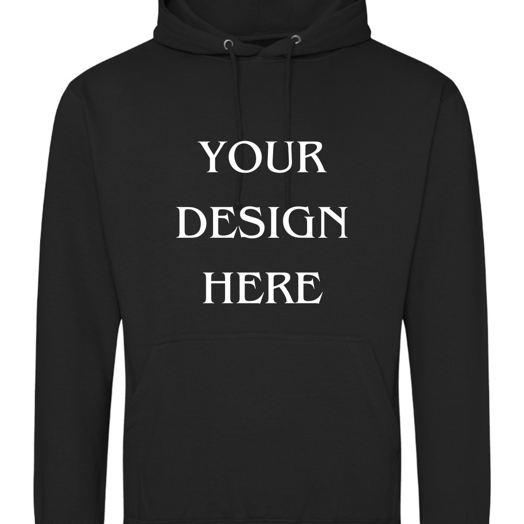Personalised/ Custom Design Hoodie - Black, White - Adult Sizes