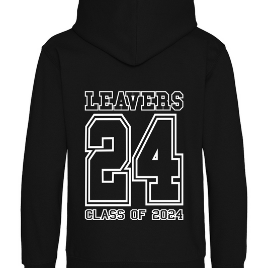 Leavers Hoodie, Class of 24 - Black, White, Blue - Adult Sizes