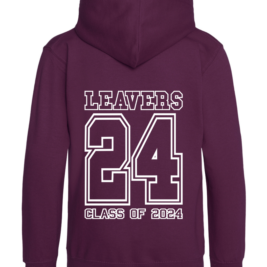 Leavers Hoodie, Class of 24 - Purple, Green - Children's Sizes