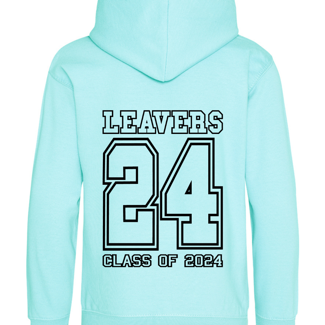 Leavers Hoodie, Class of 24 - Purple, Green - Adult Sizes