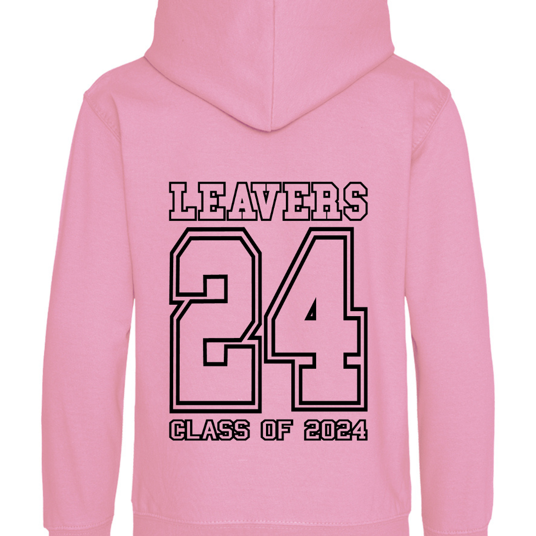 Leavers Hoodie, Class of 24 - Grey, Red, Pink, Yellow - Children's Sizes