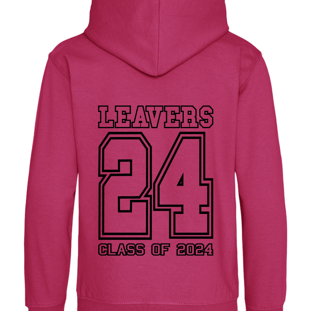 Leavers Hoodie, Class of 24 - Grey, Red, Pink, Yellow - Children's Sizes