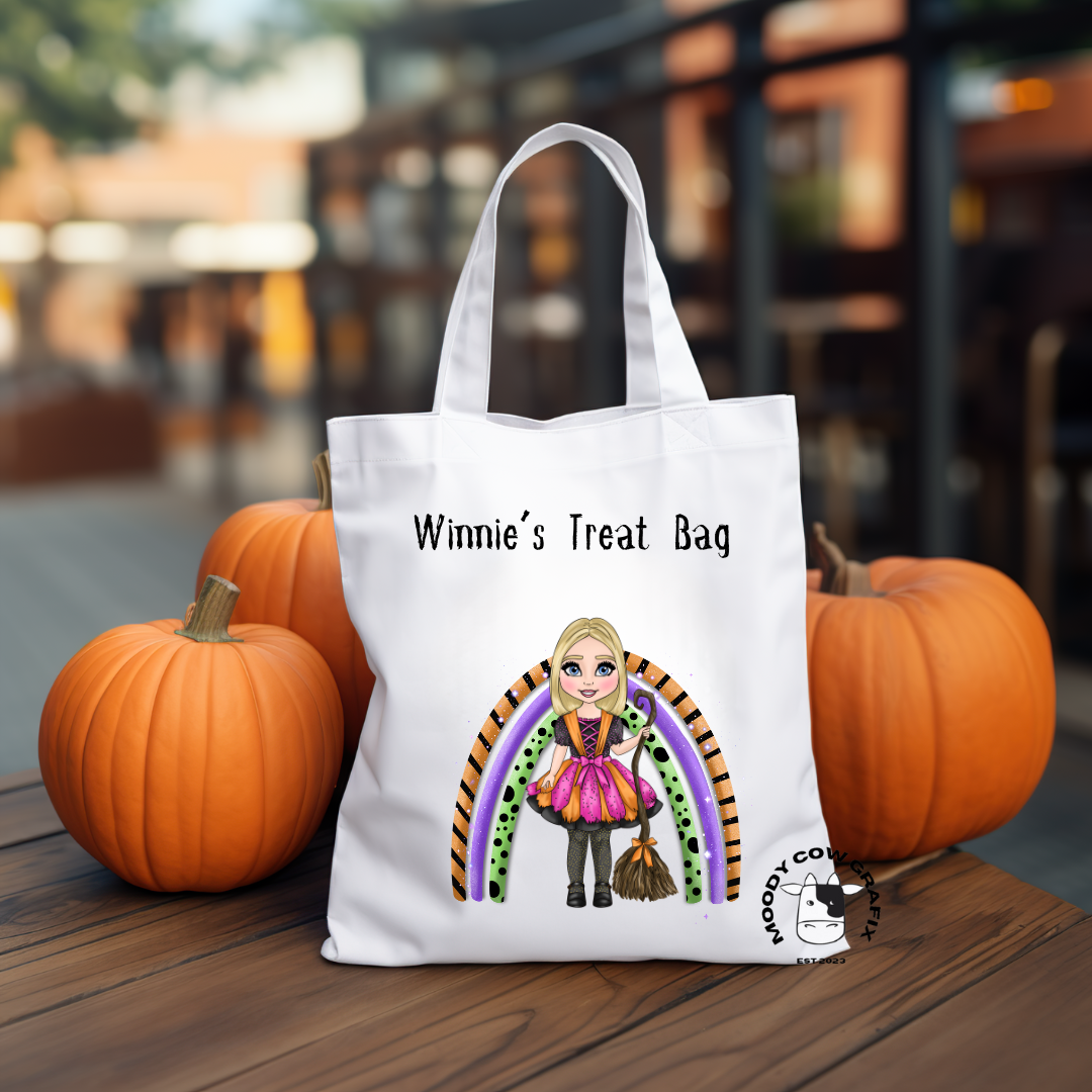 Personalised 'Winnie the Witch' Halloween Tote Bag