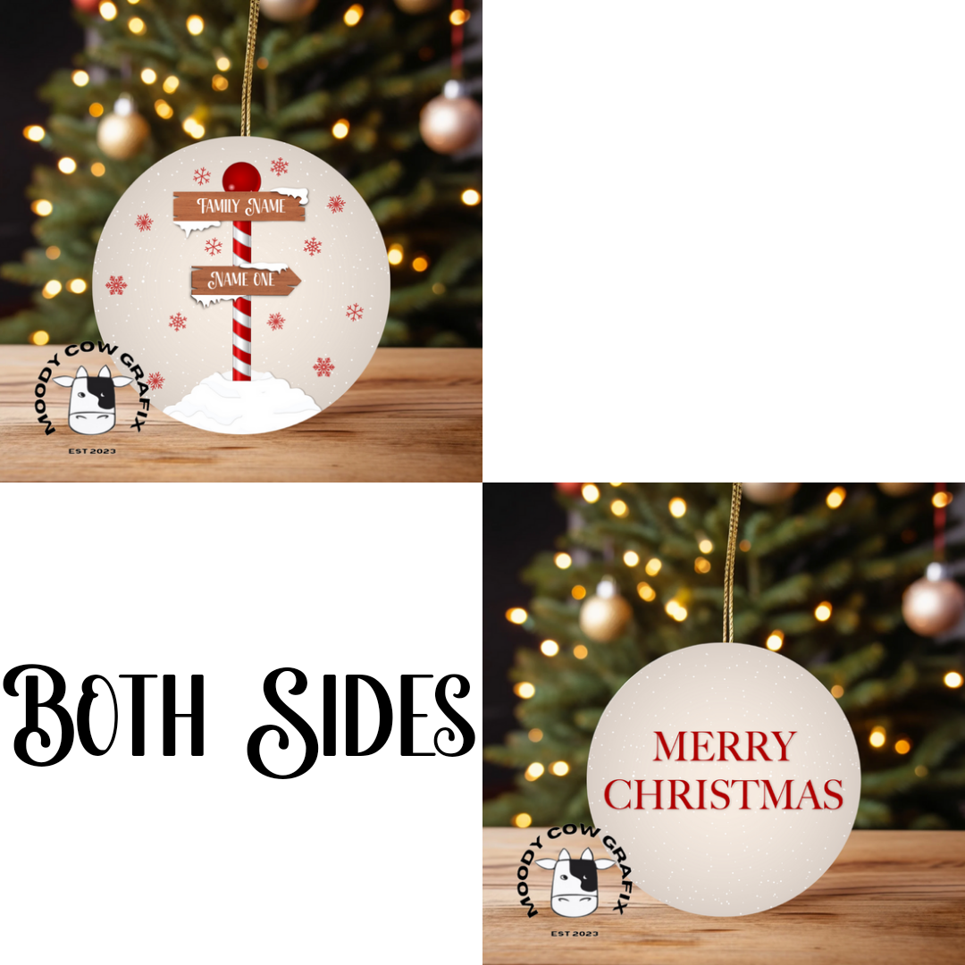 Personalised Family Signpost Ornament -