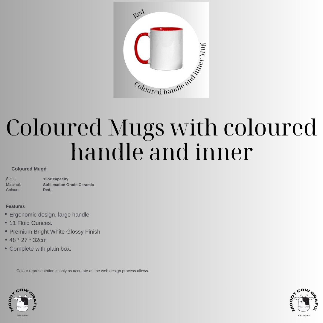 Custom Design Coloured Mug with coloured handle and inner - Two for the Road