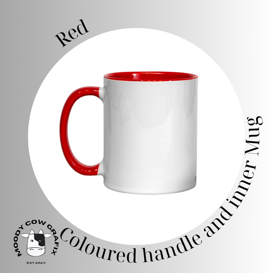Custom Design Coloured Mug with coloured handle and inner - Two for the Road