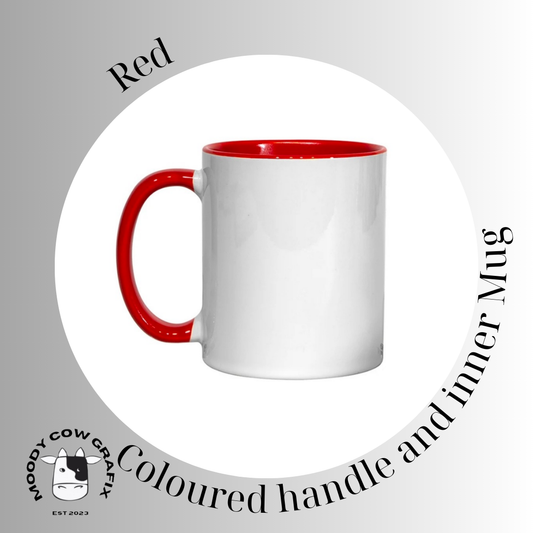 Custom Design Coloured Mug with coloured handle and inner - Two for the Road
