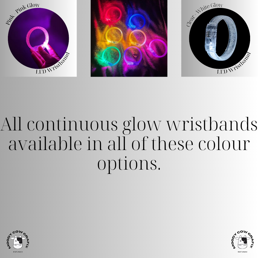 LED Wristbands - Continuous Glow - Two for the Road 2026.