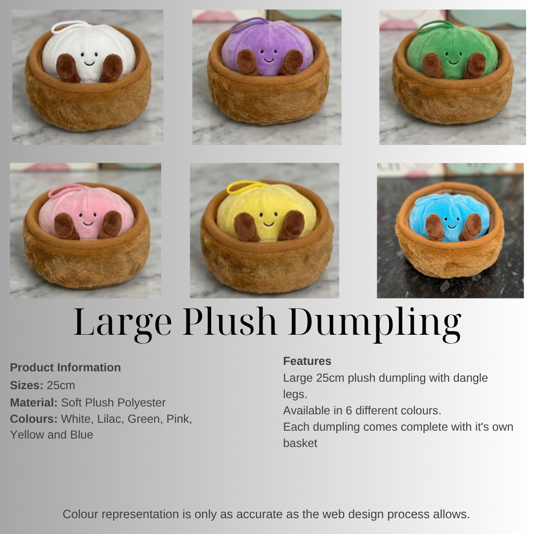 Large Plush Dumpling in plush basket