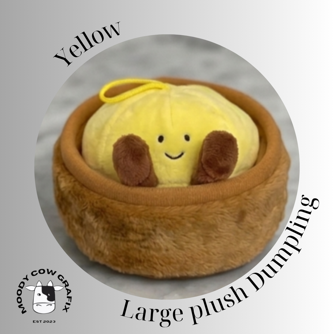 Large Plush Dumpling in plush basket