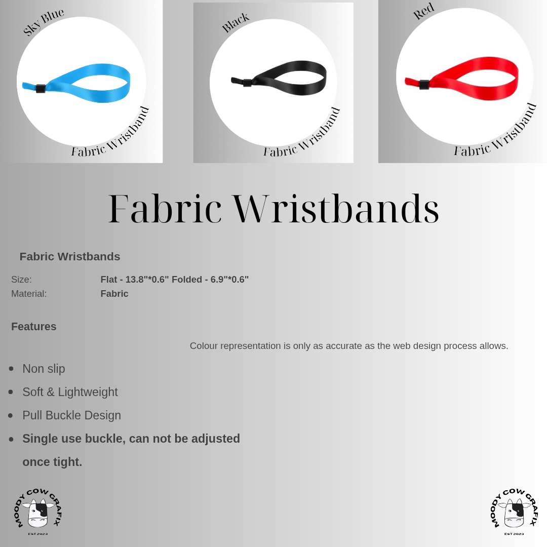 Custom Design Fabric Wristbands - Two for the Road 2026