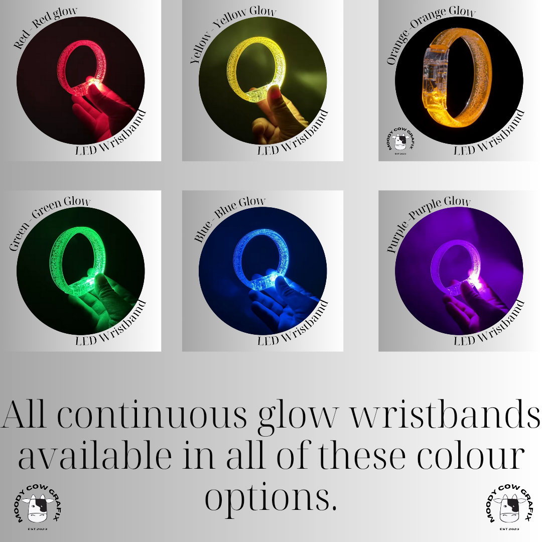 LED Wristbands - Continuous Glow - Two for the Road 2026.